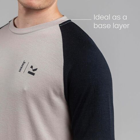 Kleveland 100 ٪ Merino Wool Crew Neck - Pullover الأكمام الطويلة - شتاء التزلج على الجليد - ناعم ومريح in Saudi Arabia