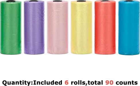 Ginsco 0.8 Gallons Disposable Trash Bags for Mini Car Trash Can, Portable Small Car Garbage Bags, Cars Accessories, Mini Trash Bags, Plastic Trash Bag for Cars/Home/Office (6 Rolls/90 Counts) Black in Saudi Arabia