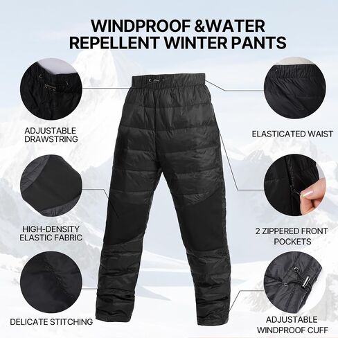 Women's Winter Warm Puffer Pants Windproof Loose Utility Insulated Snow Ski Trousers for Outdoor Activities in Saudi Arabia
