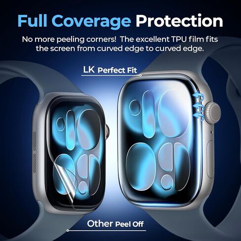 LK 6 Pack Screen Protector Compatible for Apple Watch Series 6 5 4 44mm and Apple Watch Series 3 2 1 42mm, Self-Healing, Max Coverage, Advanced TPU Material, Bubble Free for iWatch 44mm&42mm in Kuwait