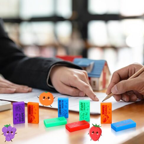 100 PCS الفاكهة الفاكهة المحوون المعطرة الفراولة اللطيفة ، العنب البري ، التفاح ، البرتقال ، العنب هدايا مضحكة إلى المدرسة لمكافآت الفصول in Kuwait