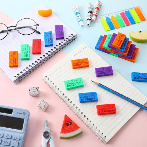 100 PCS الفاكهة الفاكهة المحوون المعطرة الفراولة اللطيفة ، العنب البري ، التفاح ، البرتقال ، العنب هدايا مضحكة إلى المدرسة لمكافآت الفصول in Kuwait