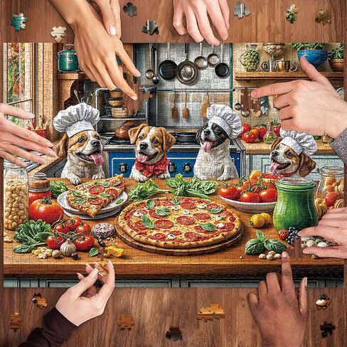 Food Feast Jigsaw Buzzles ، ألغاز للبالغين 1000 قطعة ، لعبة Lumière's Banquet Phovzles الصعبة ، ألغاز الديكور المنزلي ، لا يتشابك بشكل مثالي الغبار in Kuwait