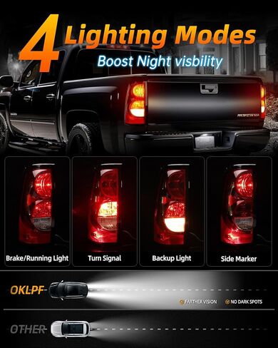OKLPF Rear Brake Tail Light Compatible With 2003 2004 2005 2006 Chevy Silverado 1500 1500HD 2500 2500HD 3500,Replace Red Taillight Assembly,Included Bulbs and Harness,Driver and Passenger Side in Saudi Arabia