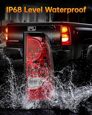 OKLPF Rear Brake Tail Light Compatible With 2003 2004 2005 2006 Chevy Silverado 1500 1500HD 2500 2500HD 3500,Replace Red Taillight Assembly,Included Bulbs and Harness,Driver and Passenger Side in Saudi Arabia