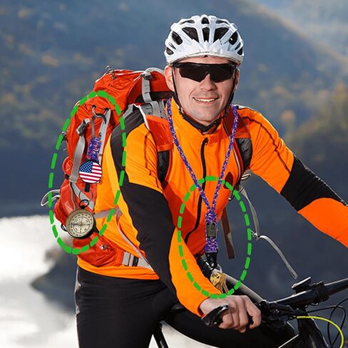 2 أجهزة كمبيوتر مفتاح قابلة للسحب ، حامل شارة Carabiner الثقيلة مع بكرة مقطع معرف قابلة للتمديد ، USA Flag Paracord Lanyard ، Cable Cable & Parachute Rope Necklace in Kuwait