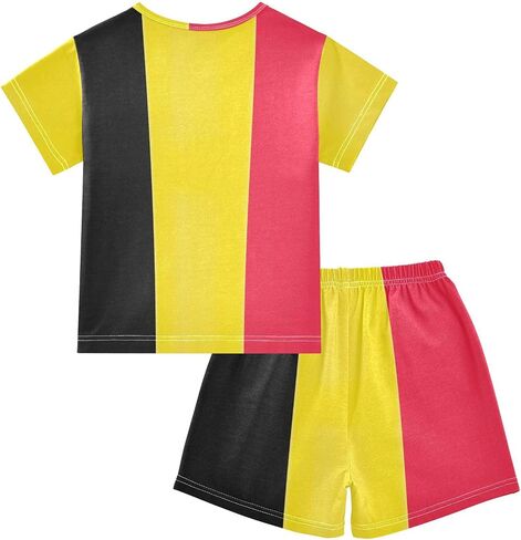CHIFIGNO Short Sleeve Pajamas Shorts Set, Lightweight Summer Soft Sleepwear with Pocket, Ages 5-14 in Saudi Arabia