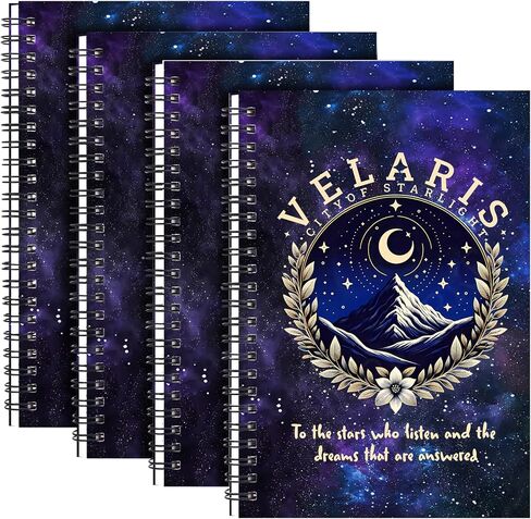 Velaris City of Starlight Gift Velaris Acotar 2Pcs Spiral Notebook Acotar Gifts For Women Acotar Fans Gift Velaris book journal for book lovers(Spiral- 2Pcs VELARIS BLACK) in Saudi Arabia