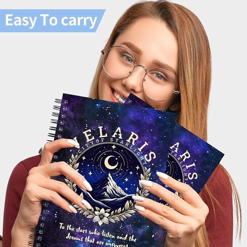 Velaris City of Starlight Gift Velaris Acotar 2Pcs Spiral Notebook Acotar Gifts For Women Acotar Fans Gift Velaris book journal for book lovers(Spiral- 2Pcs VELARIS BLACK) in Saudi Arabia