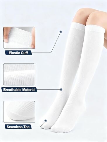 A Pair of Knee High Compression Socks for Men and Women - Stretchy Socks Suitable For Running, Cycling in Saudi Arabia