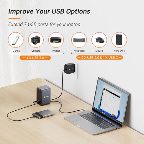 USB C Laptop Docking Station Dual Monitor, 15-in-1 USB C Dock with Dual HDMI, 65W Power Supply, VGA, 4 USB 3.0, 2 USB 2.0, USB C, SD/TF, Ethernet and Audio/Mic for Lenovo, HP, Dell, Surface in Kuwait