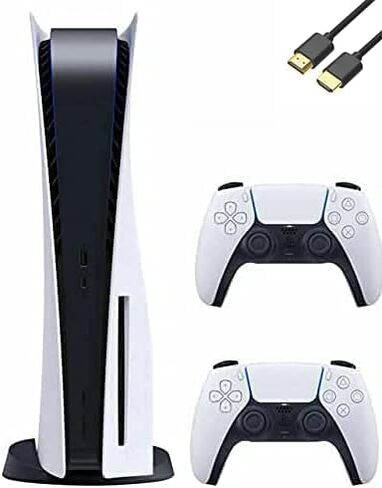 وحدة تحكم PS5 إصدار قرص Playstation 5 - وحدة تحكم إضافية، ألعاب 4K-TV، ذاكرة وصول عشوائي GDDR6 سعة 16 جيجابايت، مخرج 8K، واي فاي 6. SSD فائق السرعة 825 جيجابايت مع U Deal HDMI (متجدد) in Saudi Arabia