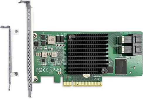 H!Fiber 6G External PCIe Controller Card, SAS/SATA HBA Host Bus Adapter, SAS 2008 Chip, PCIE X8, 2X SFF-8088 Ports,Same as 9200-8E in Kuwait
