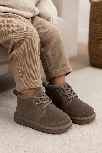 Project Cloud Cloud Leather Kids Boots - أحذية في الكاحل خفيفة الوزن من الفراء للبنات والفتيان مع نعل رغوة الذاكرة - أحذية الأطفال الشتوية غير المنقولة (نيفادا) in Saudi Arabia