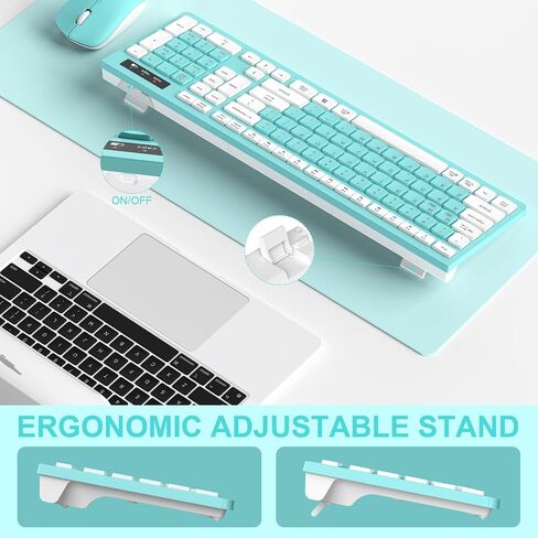 Wireless Keyboard and Mouse Combo Silent for Office and Home(Purple) | 2.4G Full Size Silent Cordless Keyboard with Tilt Legs,3-Level DPI Quiet Mouse,for Windows/Mac OS/Desktop/Laptop/PC in Kuwait