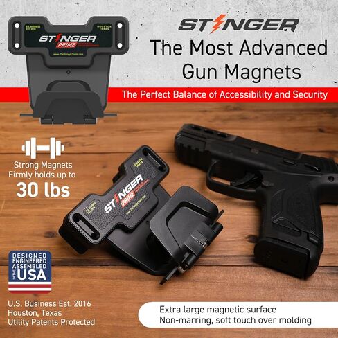 حامل مغناطيسي Stinger Prime Gun، مع حماية حماية الزناد، حامل مسدس مغناطيسي للسيارة والشاحنة والمكاتب والخزائن والجدران، مغناطيس مسدس لبندقية مسدس مسدس مسدس in Kuwait