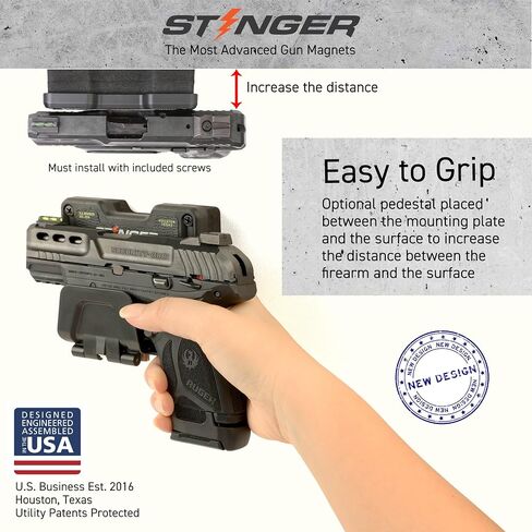 حامل مغناطيسي Stinger Prime Gun، مع حماية حماية الزناد، حامل مسدس مغناطيسي للسيارة والشاحنة والمكاتب والخزائن والجدران، مغناطيس مسدس لبندقية مسدس مسدس مسدس in Kuwait