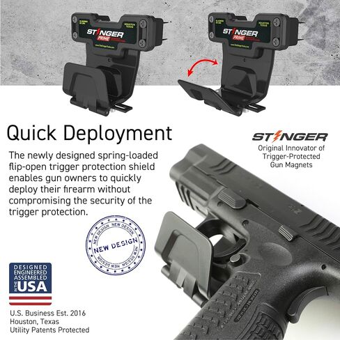 حامل مغناطيسي Stinger Prime Gun، مع حماية حماية الزناد، حامل مسدس مغناطيسي للسيارة والشاحنة والمكاتب والخزائن والجدران، مغناطيس مسدس لبندقية مسدس مسدس مسدس in Kuwait