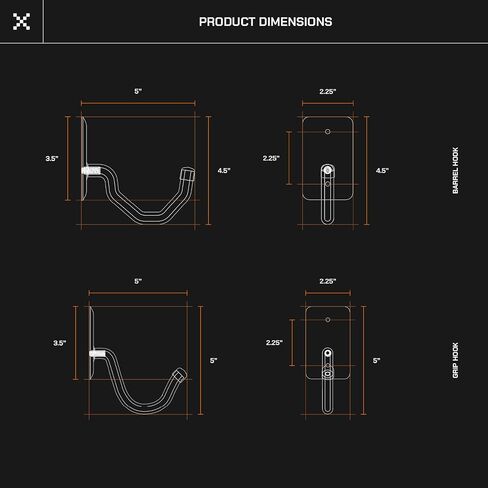 Hold Up Displays - Horizontal Gun Wall Mount for Indoor Display - Shotgun Holder - Bow Wall Hanger - Rifle Wall Mount - Heavy Duty Steel Flatwall Hooks - Made in USA in Saudi Arabia
