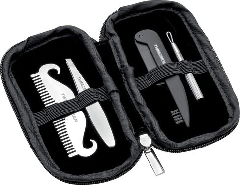Tweezerman G.E.A.R. Travel Essential Grooming Tools Kit, Black, 1 Count in Kuwait