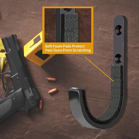 Metal Gun Rack Storage Rifles Shotgun Hooks Wall Mount Hangers for Any Rifles Shotguns Archery Bow with Soft Padding and Heavy Duty Steel… in Saudi Arabia