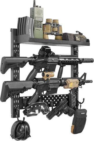 ONETIGRIS Gun Rack Wall Mount,Indoor Gun Rack for Wall with Shelf Horizontal and 1 Removable Gun Accessories Tray in Saudi Arabia