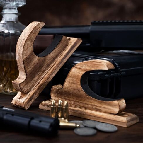 DGWJSU Gun Rack for Wall, Real Wood Shotgun & Rifle Wall Mount | Gun Rack Wall Mount, Holder Display for Sword Bow Firearm, Vintage Gun Holder Hangers for Gun Safe As Gifts for Men in Saudi Arabia