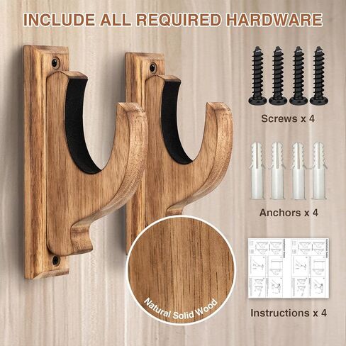 DGWJSU Gun Rack for Wall, Real Wood Shotgun & Rifle Wall Mount | Gun Rack Wall Mount, Holder Display for Sword Bow Firearm, Vintage Gun Holder Hangers for Gun Safe As Gifts for Men in Saudi Arabia