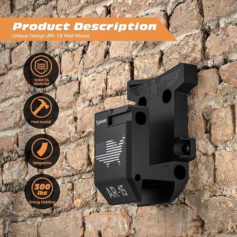AR Wall Mount for 223/5.56 Rifle + Magazine, AR15 Rifle Wall Rack Runner Mount, AR Accessories with Strong and Solid PA Material in Saudi Arabia