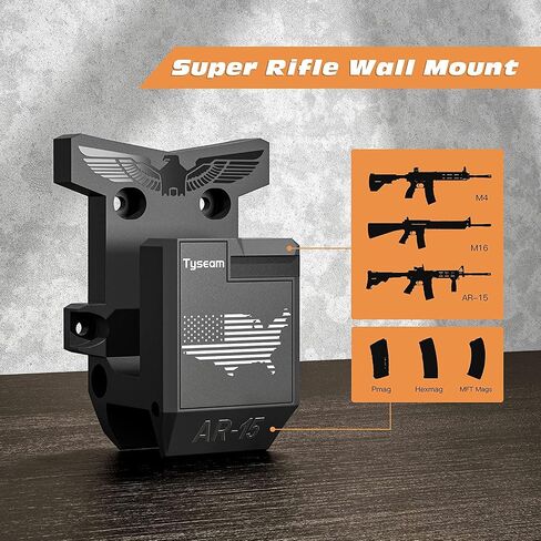 AR Wall Mount for 223/5.56 Rifle + Magazine, AR15 Rifle Wall Rack Runner Mount, AR Accessories with Strong and Solid PA Material in Saudi Arabia