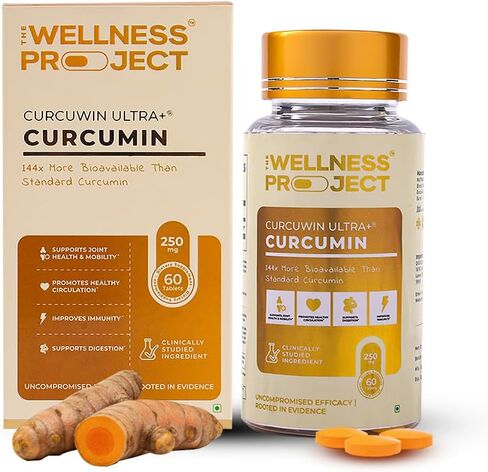 مشروع العافية [TWP الكركمين مع Curcuwin Ultra+ 250mg | يدعم صحة المفصل والعضلات والرئة | للتنقل والانتعاش | للنساء والرجال | إمداد شهرين - 60 قرصًا (حزمة 2) in Kuwait