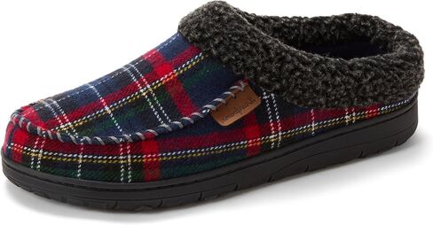 Dearfoams Men's Brendan Microfiber Suede Clog Slipper, Pavement (Perforated), X-Large Wide in Saudi Arabia