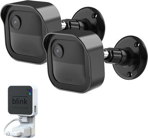 حامل كاميرا Blink Outdoor 4 (الجيل الرابع)، غطاء واقٍ مقاوم للطقس وحامل قابل للتعديل 360 درجة مع وحدة مزامنة 2 حامل لنظام كاميرا الأمان الخارجية Blink (أبيض، عبوتان) in Kuwait