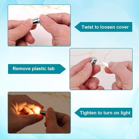 30pcs مصابيح LED صغيرة صغيرة ، مصابيح LED بيضاء الباردة مع 15 بطارية إضافية تديرها Dollhouse Tiny Crafts DIR in Kuwait