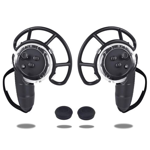 مقابض تحكم Lukvcoe لملحقات Meta/Oculus Quest 3S/Quest 3 VR، واقي أغطية السيليكون، غطاء شفاف للكمبيوتر الشخصي مع غطاء عصا التحكم المفصل، مضاد للتصادم ومضاد للانزلاق in Kuwait