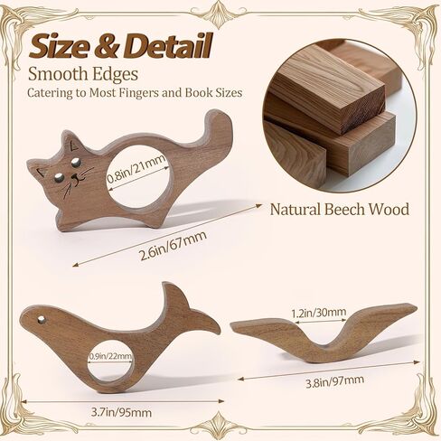 3PCS WALNUT BOOK Thumb Page Set Cat Dog Bird BAT BANDMARK HEART WOOD THUMB HISMARDS HIRDAY HISTRESION in Kuwait