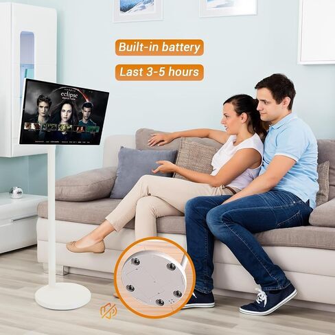 كاميرا مدمجة بتلفزيون محمول 22 بوصة 1080 بكسل، شاشة لمس محمولة، تلفزيون لوحي قابل للدوران، تلفزيون لاسلكي على عجلات، بطارية تعمل باللمس (6-8 ساعات) (إصدار مطور - يدعم قابلية التوسع) in Saudi Arabia