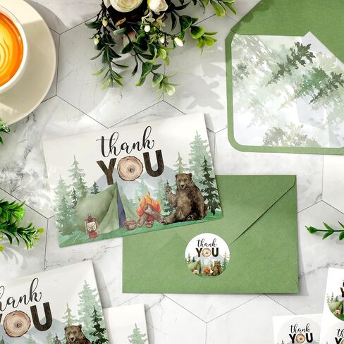 Whaline 24 Pack Surfing Thank You Cards Summer Beach Note Card مع ملصقات الأظرف الأزرق في هاواي تحية بطاقة فارغة لعيد ميلاد الصيف دش الطفل in Saudi Arabia