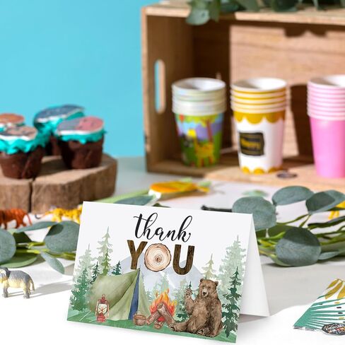Whaline 24 Pack Surfing Thank You Cards Summer Beach Note Card مع ملصقات الأظرف الأزرق في هاواي تحية بطاقة فارغة لعيد ميلاد الصيف دش الطفل in Saudi Arabia