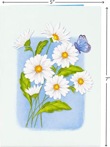 Get Well Soon Pop Up Card, Blossoming Field, Flowers, 3D Greeting Cards, Gifts for Mom, Mother in Law, Wife, Girlfriend, 5x7 - Includes Envelope And Message Note in Saudi Arabia