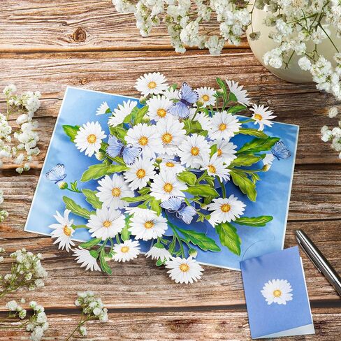 Get Well Soon Pop Up Card, Blossoming Field, Flowers, 3D Greeting Cards, Gifts for Mom, Mother in Law, Wife, Girlfriend, 5x7 - Includes Envelope And Message Note in Saudi Arabia