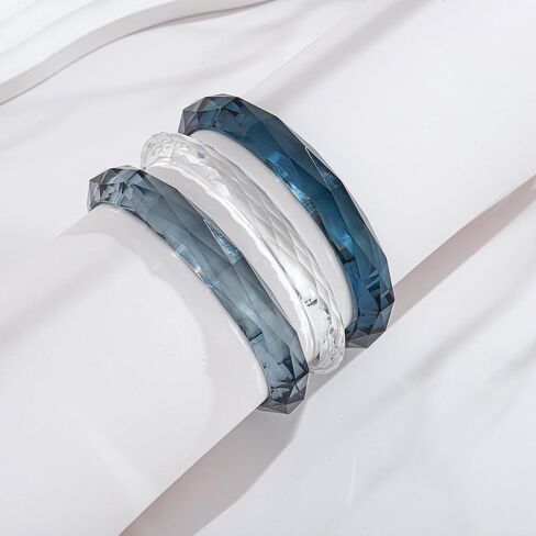 Acrylic Resin Bangles Bracelets for Women Wide Irregular Geometric Wristband Statement Bracelet Punk Chunky Acrylic Resin Bangle in Saudi Arabia