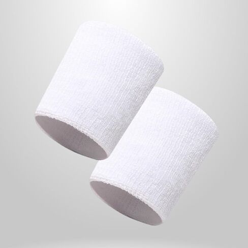 2 Pcs Sweatbands Sports Wristband Tennis Basketball Running Cotton Sweat Band for Grips Sport Elastic Wrist Bands Women Men in Saudi Arabia