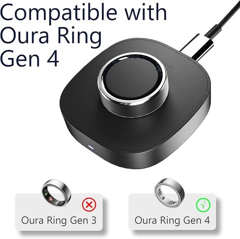 شاحن لـ Oura Ring 4/ سيراميك - مقاس 7 - قاعدة شحن سريعة مع كابل USB-C بطول 3 أقدام، قاعدة شحن بديلة سريعة متوافقة مع Oura Ring Gen 4 in Saudi Arabia