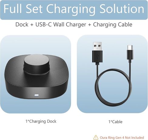 شاحن لـ Oura Ring 4/ سيراميك - مقاس 7 - قاعدة شحن سريعة مع كابل USB-C بطول 3 أقدام، قاعدة شحن بديلة سريعة متوافقة مع Oura Ring Gen 4 in Saudi Arabia