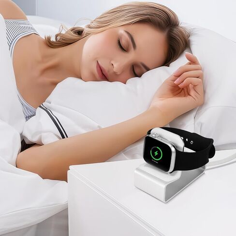 Watch Charging Stand Holder for Nightstand - Compact Dock Station Compatible with Apple Watch Series 1/2/3/4/5/6/7/8/SE(Silvery) in Saudi Arabia