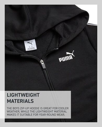 PUMA BOYS ZIP UP HODEIE - أداء مريح Fleece Kids up up Hoodie للأولاد - قميص من النوع الثقيل الرياضي للرياضة والارتداء اليومي in Saudi Arabia