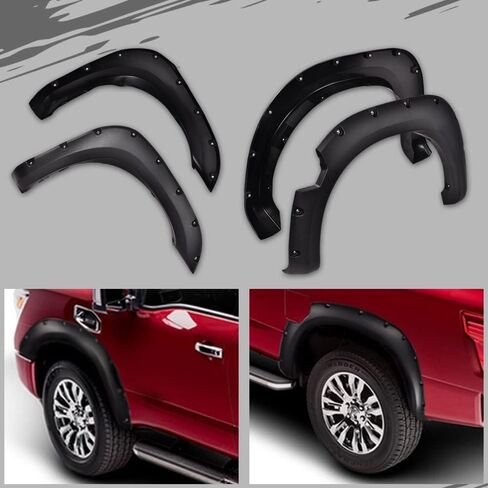 Pit66 Fender Flare ، متوافق مع 2014-2020 سائق Nissan Rogue الأمامي وجانب الراكب من البلاستيك الأسود 2pcs #638609ta1a in Kuwait
