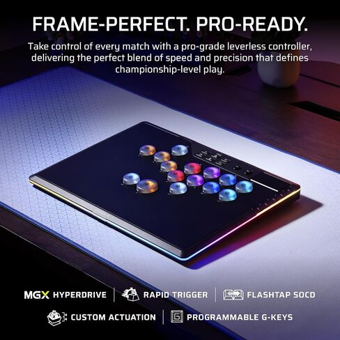 Corsair NOVABLADE PRO Wireless Hall Effect Leverless Controller – 15-Main Key Layout, 1000Hz Polling, 2.4GHz Wireless, SOCD, MGX Hyperdrive Hall Effect Magnetic Switches – PS5, PS4, PC – Black in Saudi Arabia