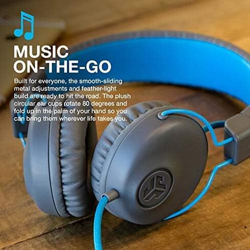 JLab Studio On-Ear Headphones, Wired Headphones, Tangle Free Cord, Ultra-Plush Faux Leather with Cloud Foam Cushions, 40mm Neodymium Drivers with C3 Sound, Black in Saudi Arabia